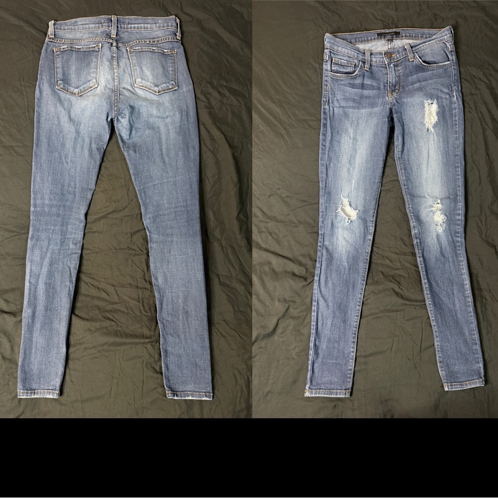 Flying Monkey Distressed Blue Low Rise Skinny Jeans